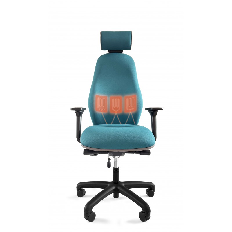 Thermal Support chair showing heated backrest zones
