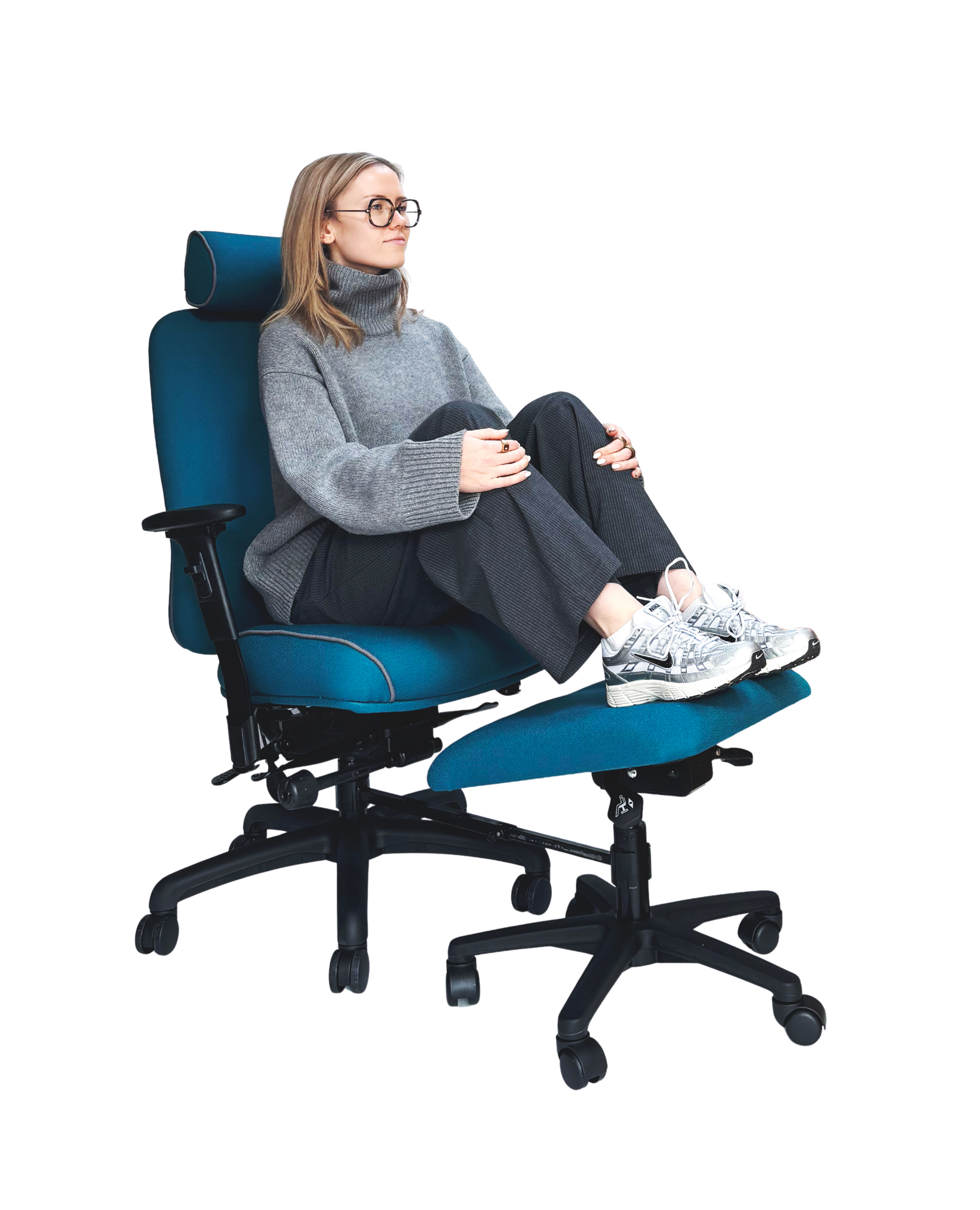 Hetleys MotionFlex chair with swivel footrest